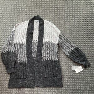 NWT Wit & Wisdom Women's charcoal multi color cardigan